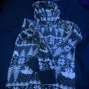 Navy blue and white romper